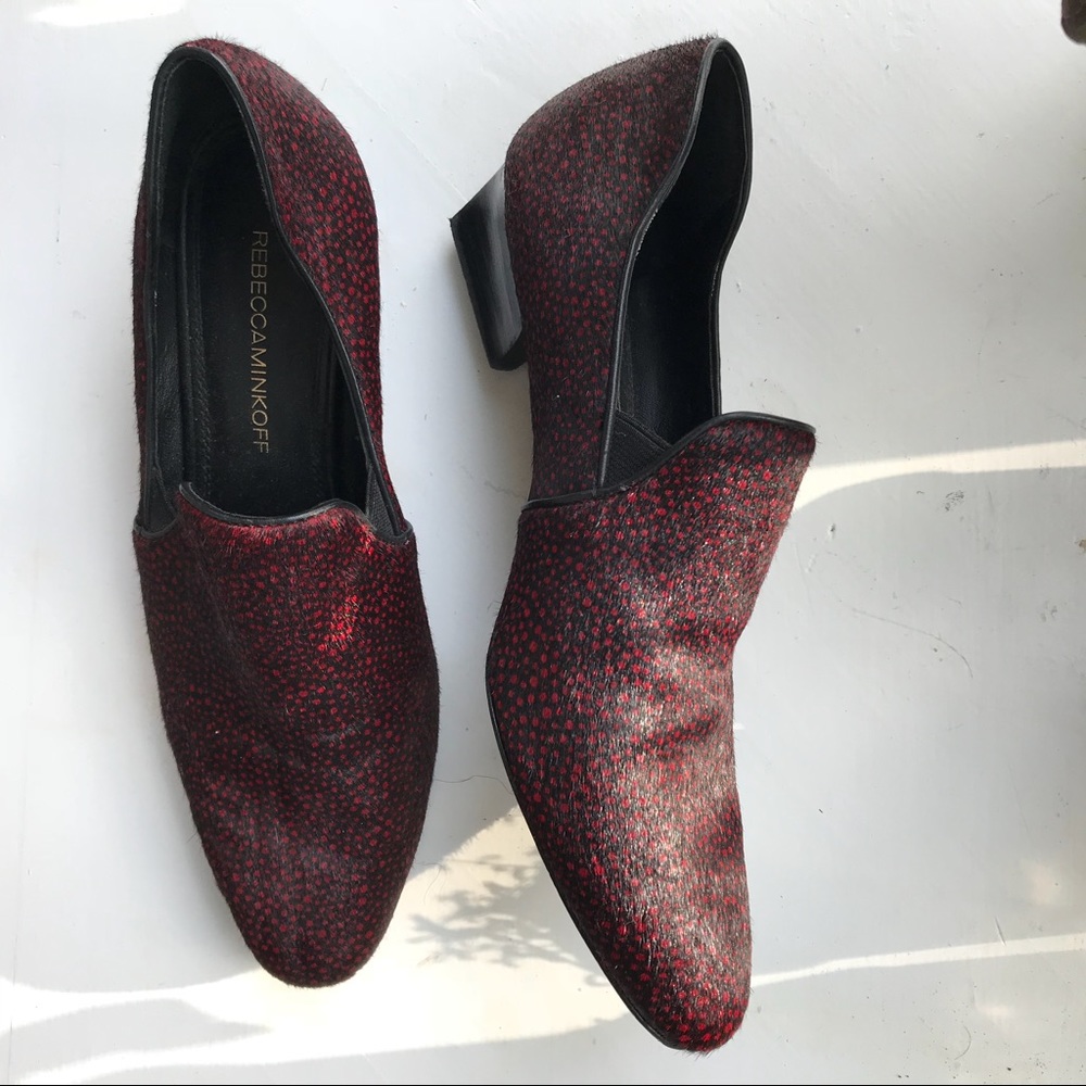 Rebecca Minkoff Calf Hair Smoking Slipper